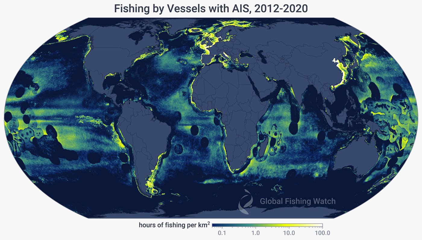 fishing by vessels with ais map